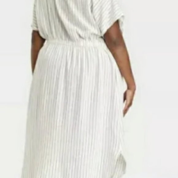 A New Day Women’s Casual Short Sleeve Linen Midi Dress - Picture 7 of 9